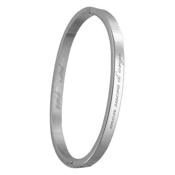 Bracelet message en acier pour enfant - Couleur argenté - gravure ' Mon sucre d'orge '