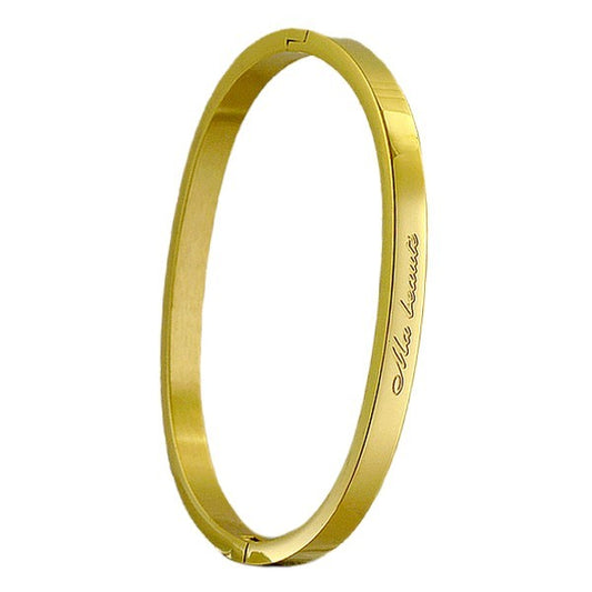 Bracelet message en acier pour enfant - Couleur doré - gravure ' Ma beauté '