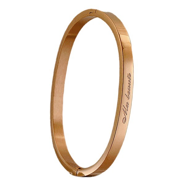 Bracelet message en acier pour enfant - Couleur Or rose - gravure ' Ma beauté '