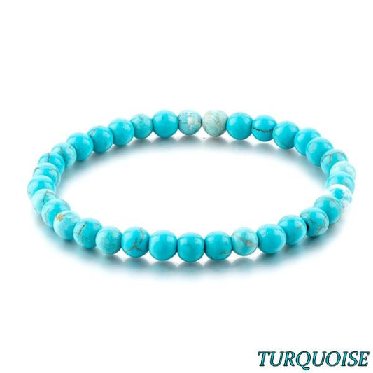 Bracelet pour Homme ou Femme - Pierre naturelle 6 mm - Turquoise