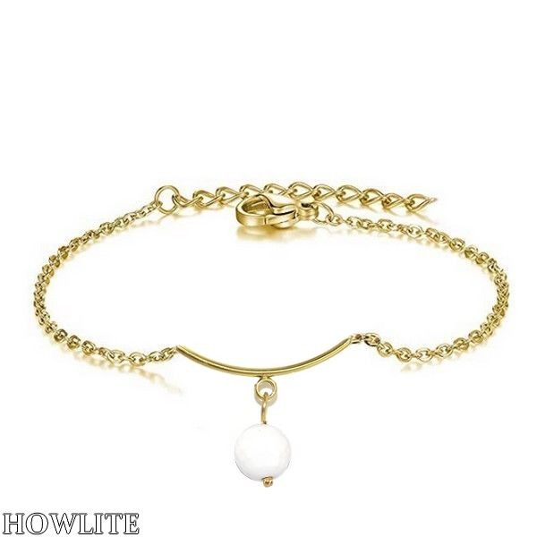 Bracelet pour femme - Acier & Pierre naturelle - Howlite