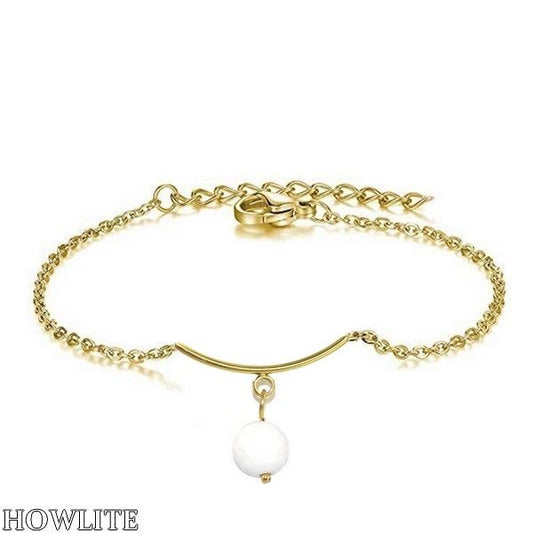 Bracelet pour femme - Acier & Pierre naturelle - Howlite