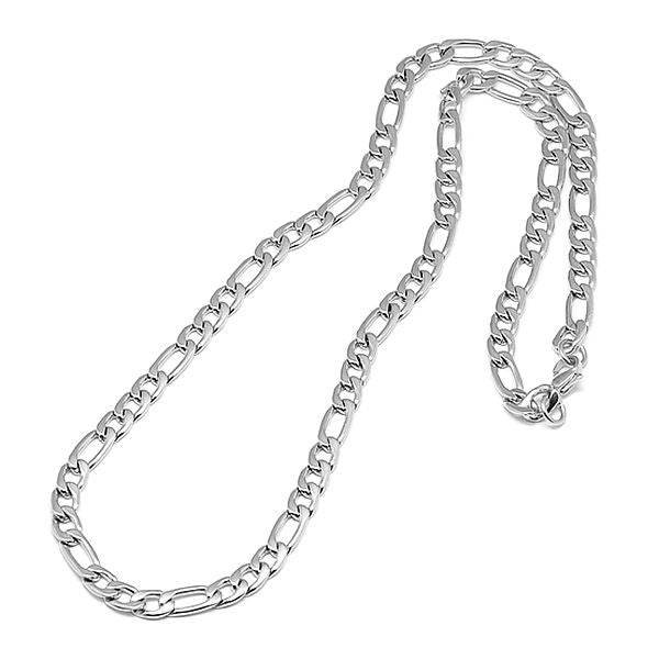 Collier acier maille figaro couleur argenté - 55 * 6 cm