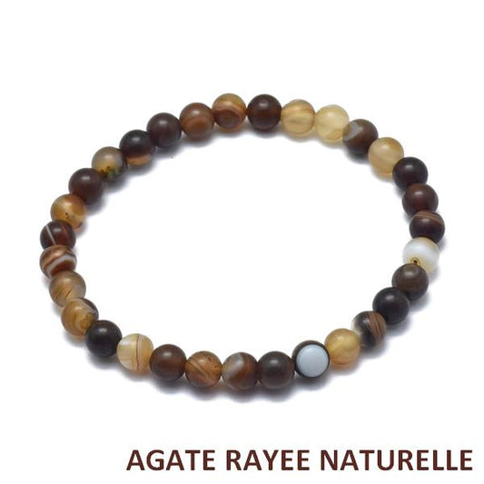 Bracelet pour homme ou femme - pierre naturelle - Agate rayée