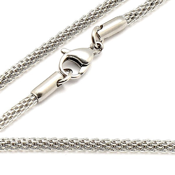 Chaine acier 316 maille lanterne - Couleur argenté 45 cm - 3.2 mm