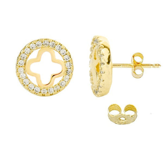 Boucles d'oreilles pour femme - puces croix 8 mm