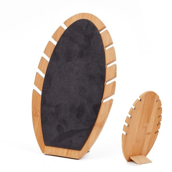 Présentoir bois bambou ovale pour colliers