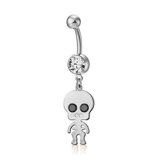 Piercing acier chirurgical nombril tombant fantome