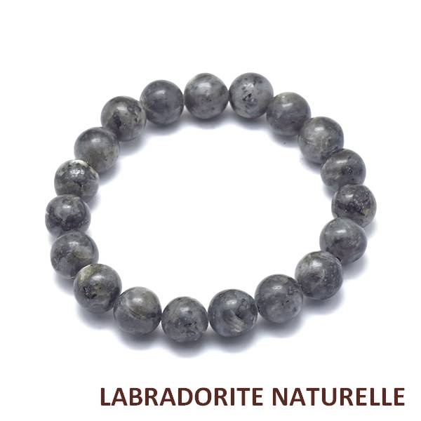 Bracelet pour homme ou femme - pierre naturelle 8 mm - Labradorite
