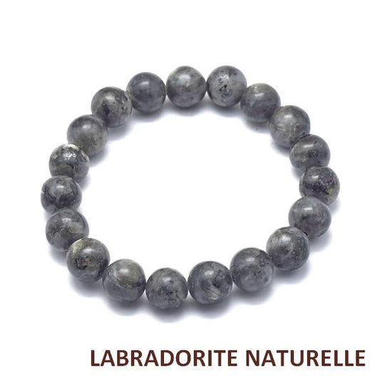 Bracelet pour homme ou femme - pierre naturelle 8 mm - Labradorite