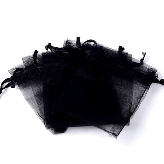 Pochettes organza - Lot de 100 - 9 * 12 cm Noires