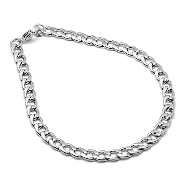 Bracelet femme acier inoxydable maille gourmette 5 mm argenté