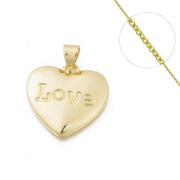 Collier chaine et pendentif coeur love