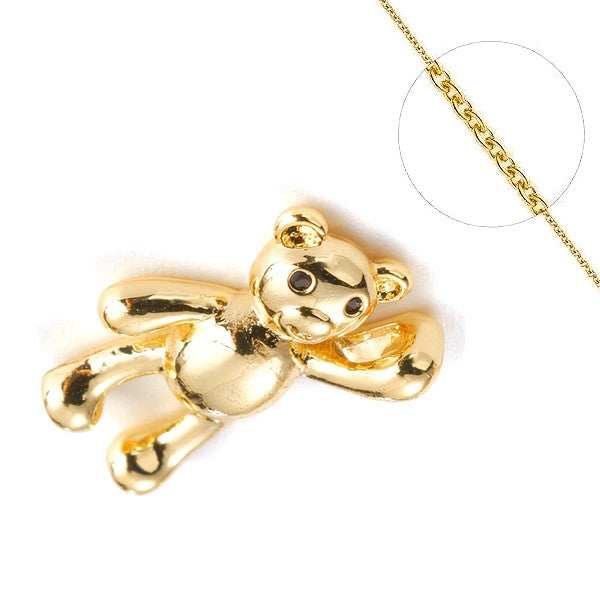 Collier chaine et pendentif zircon cubique ours