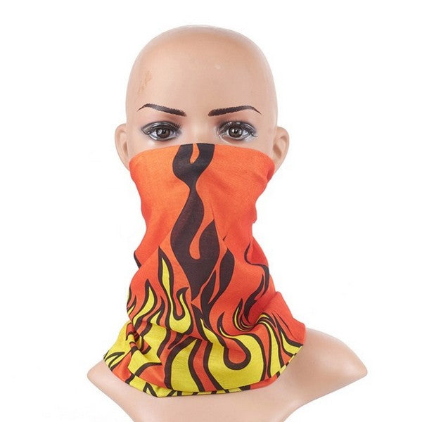 Foulard bandana cache cou flammes
