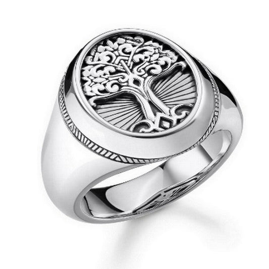 Bague chevalière acier 316 arbre de vie