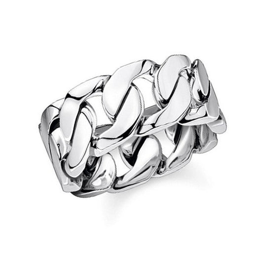 Bague acier 316 maille gourmette
