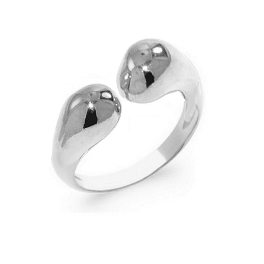 Bague acier 316 boules argentées