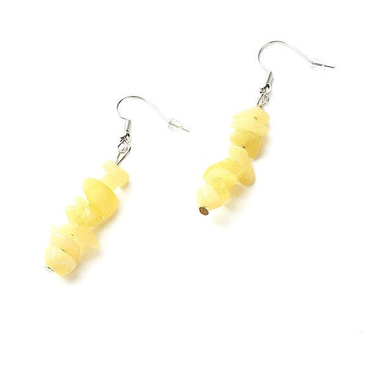 Boucles d'oreilles pierre naturelle perles de jade citron