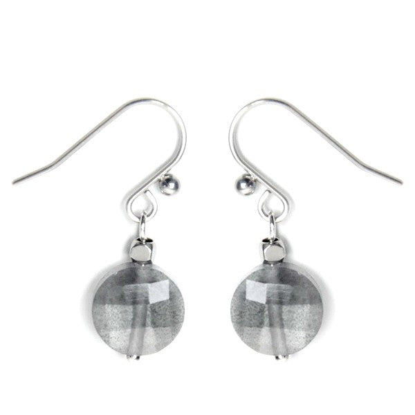 Boucles d'oreilles acier inoxydable gemme grise