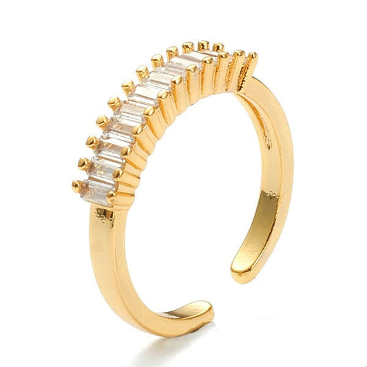 Bague femme réglable lignée de zirconium