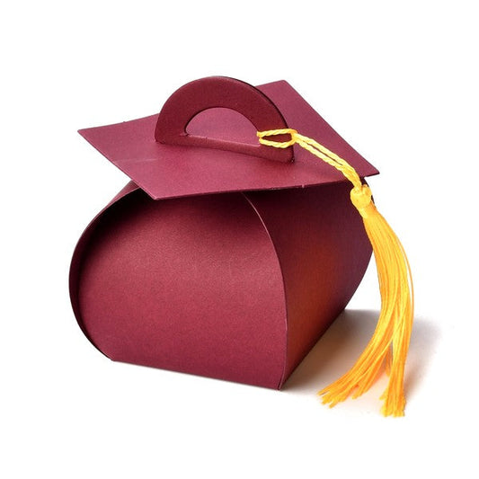 10 Boites cadeaux forme chapeau couleur bordeaux
