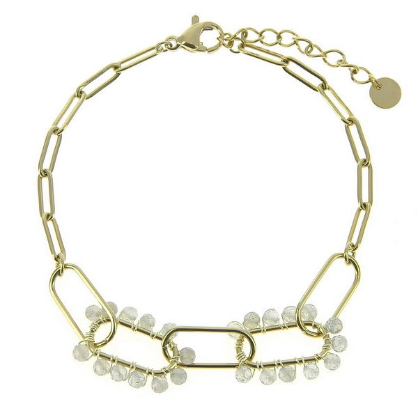 Bracelet acier multitude de pierres naturelles labradorite