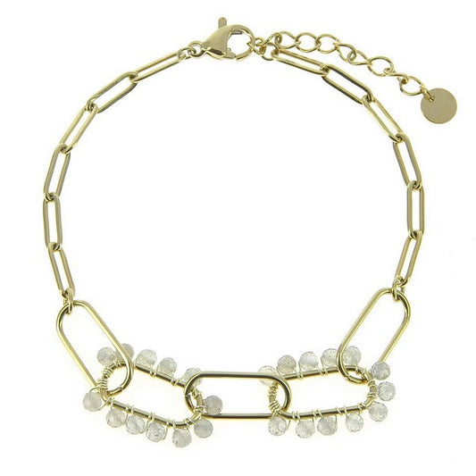 Bracelet acier multitude de pierres naturelles labradorite