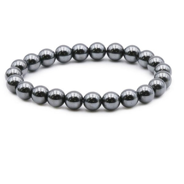 Bracelet pour homme ou femme - pierre naturelle 8 mm - hematite