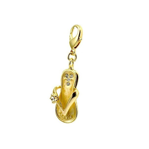 Collection Charm tongue jaune nacrée cz