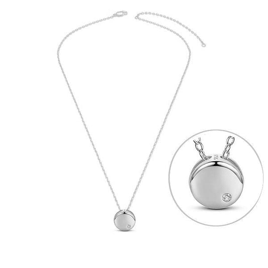 Collier argent 925 chaîne fine pendentif design zirconium AAA