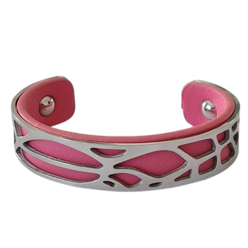 Bracelet pour femme - Acier inoxydable - cuir disponible en différentes couleurs