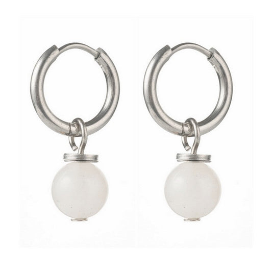 Boucles d'oreilles Créoles pierre naturelle jade