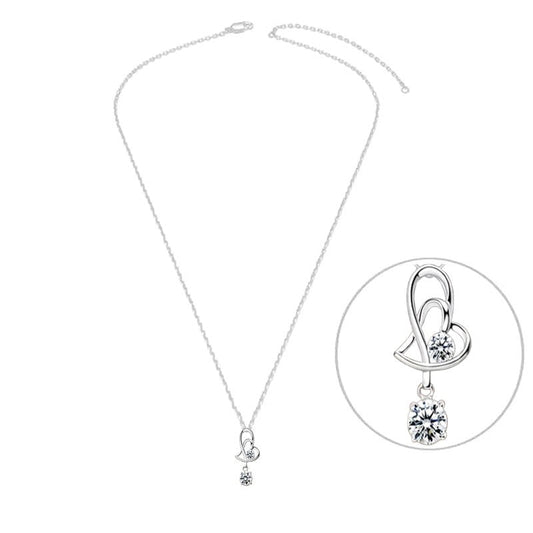 Collier argent 925 cœur oxyde blanc