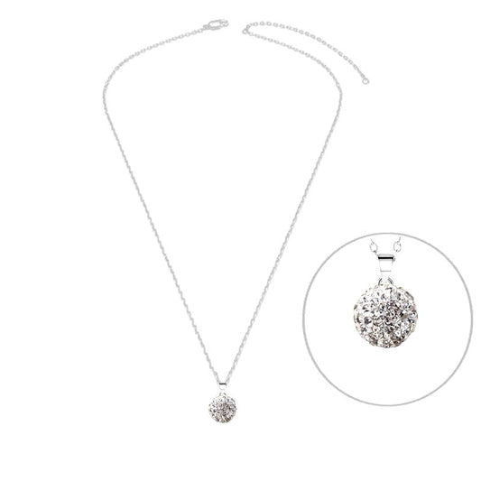 Collier argent 925 boule zirconiums sertis
