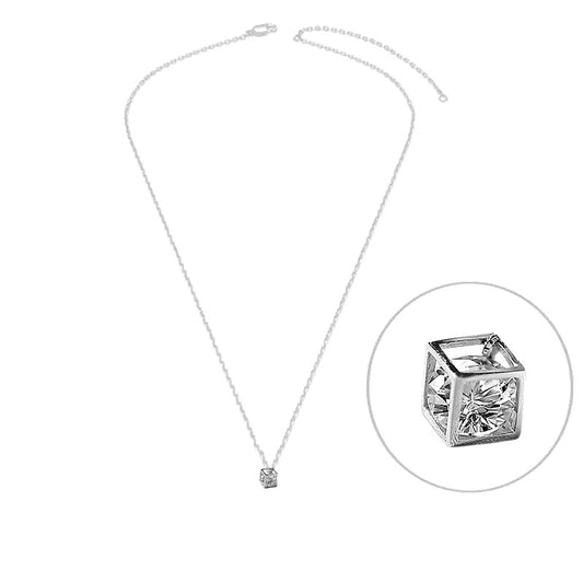 Collier argent 925 cube oxyde de zirconium