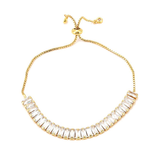 Bracelet pour femme - coulissant avec zirconiums blanc