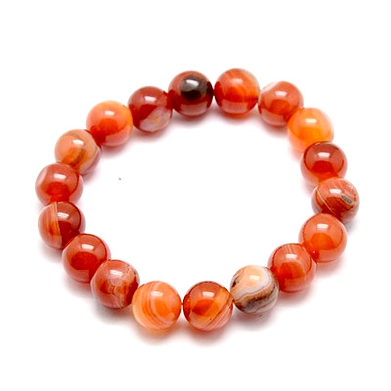 Bracelet pour homme ou femme pierres naturelles agate rayée 6 mm