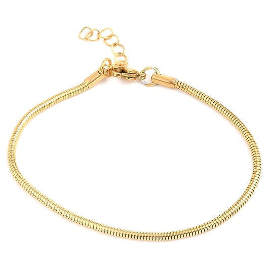 Bracelet acier inoxydable maille serpent 3 mm