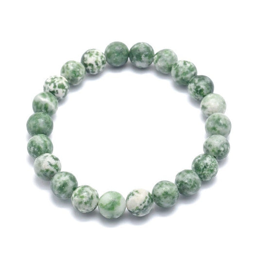 Bracelet pour homme ou femme - pierre naturelle 6 mm - Jaspe verte