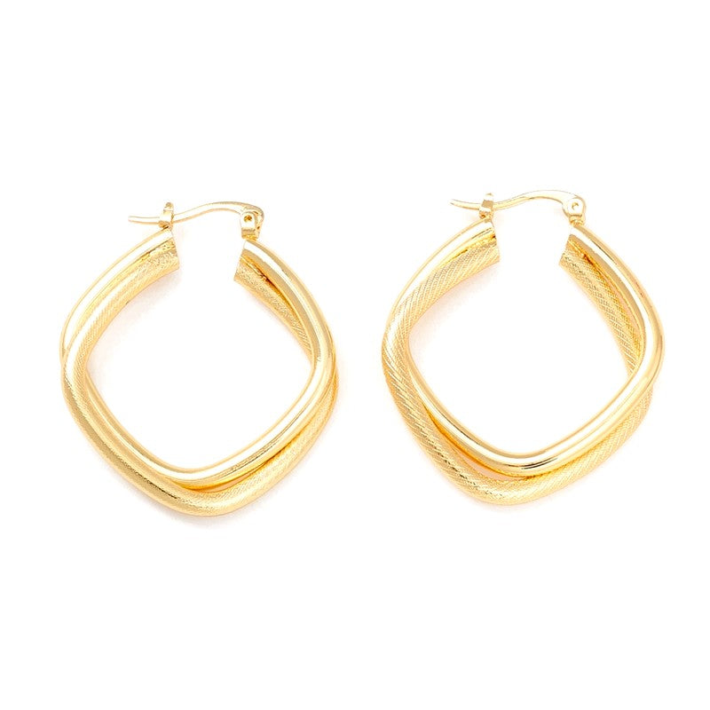 Boucles d'oreilles Créoles losanges