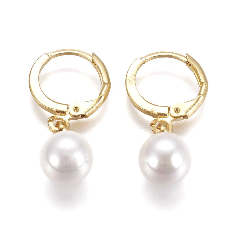 Boucles d'oreilles Créoles or perle de nacre