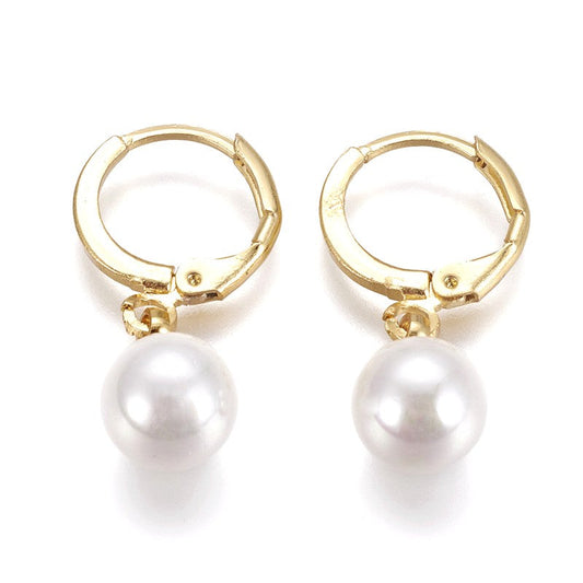 Boucles d'oreilles Créoles or perle de nacre