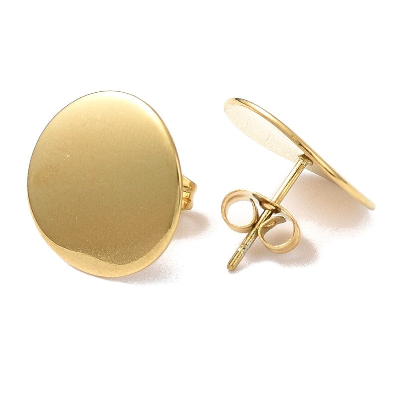 Boucles d'oreilles puces rondes 15 mm