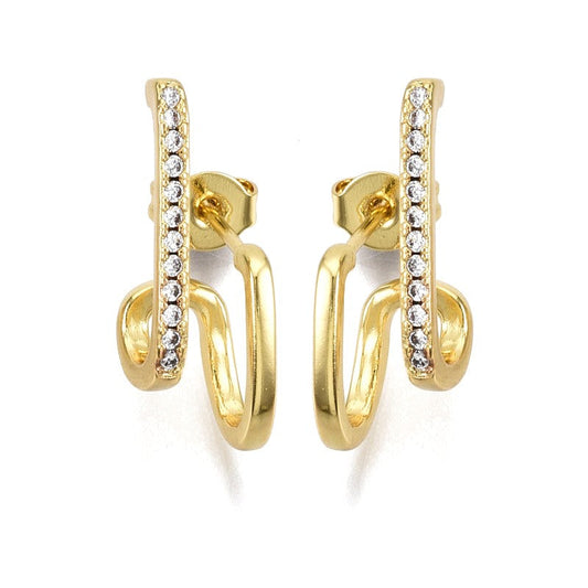 Boucles d'oreilles lignée de strass