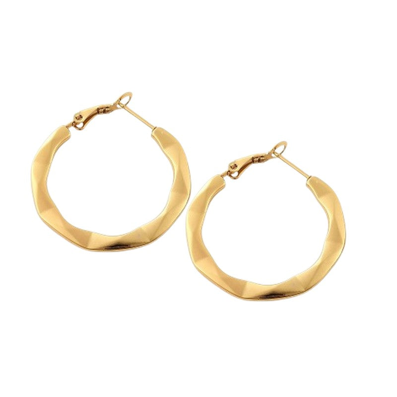 Boucles d'oreilles femme en acier inoxydable Créoles dorées