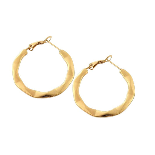 Boucles d'oreilles femme en acier inoxydable Créoles dorées