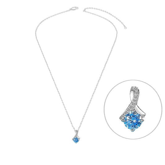 Collier argent 925 zirconiums sertis oxyde bleu