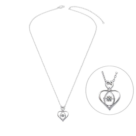 Collier argent 925 Cœur entrelacé oxyde blanc