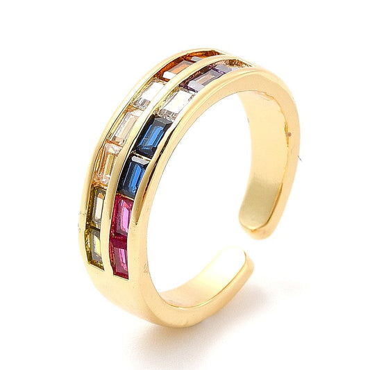 Bague femme réglable alliance zirconiums couleurs sertis
